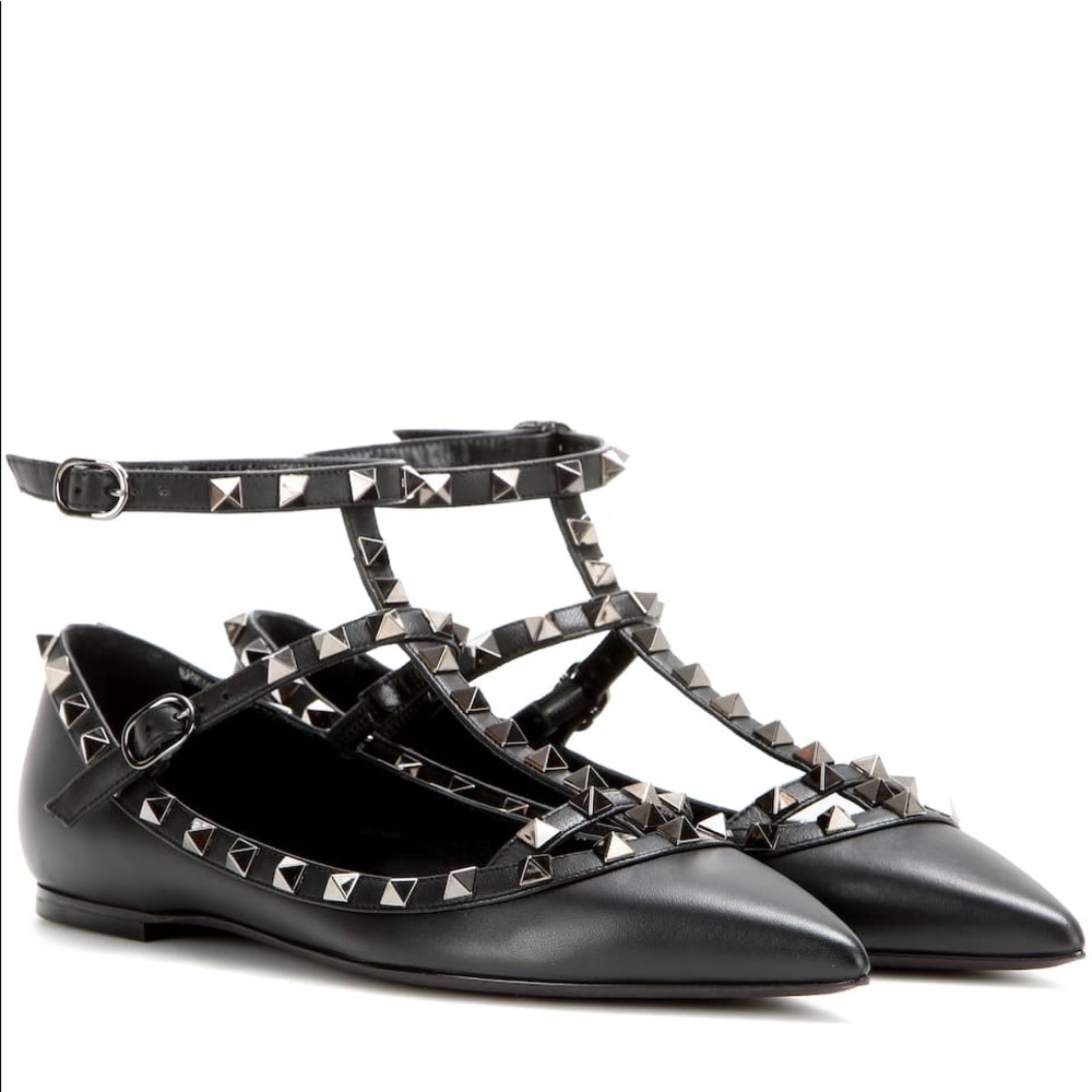 🕶 VALENTINO ROCKSTUD NOIR BALLERINA FLATS!